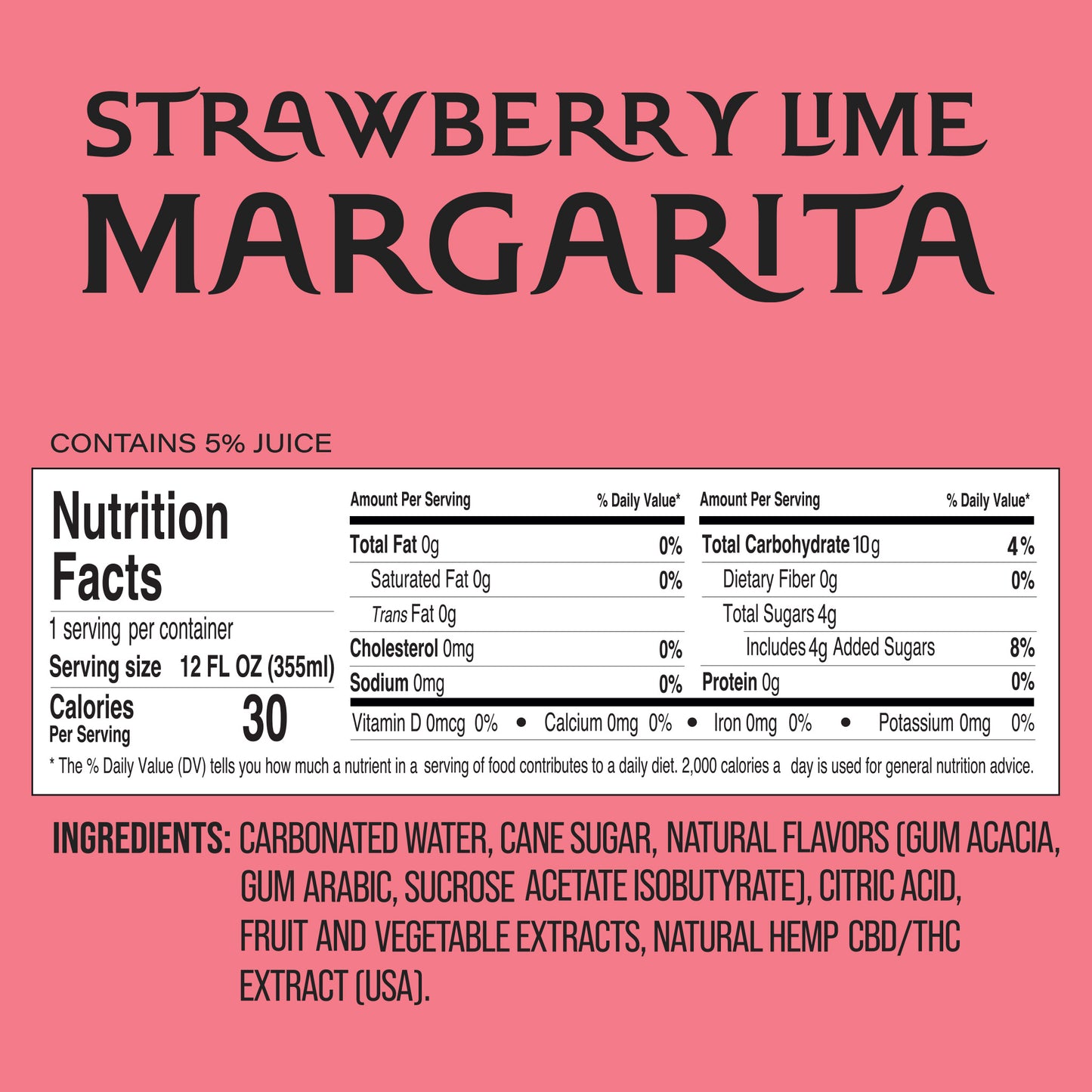 Strawberry Lime Margarita - THC Cocktail