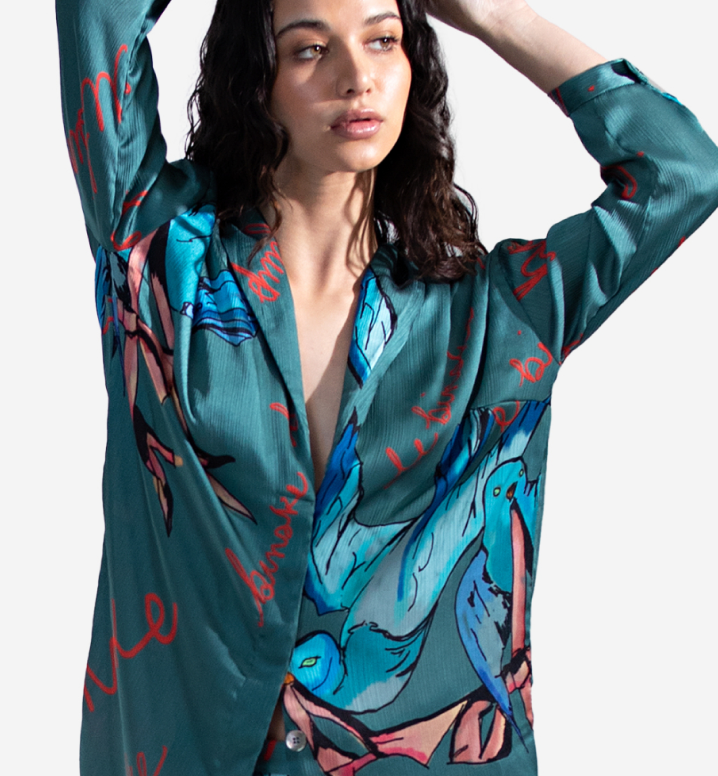 Quincy Blouse Blue Bird