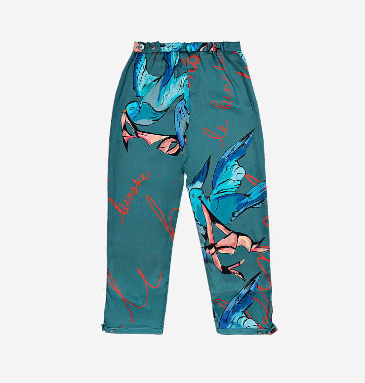 Womens Capri Pants Blue Bird