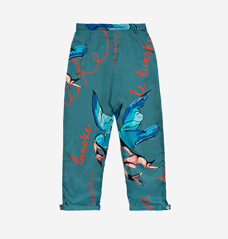 Womens Capri Pants Blue Bird